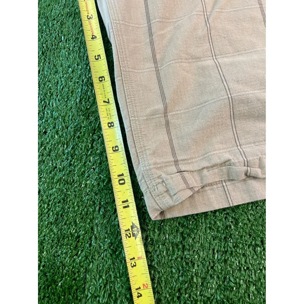 The North Face Mens Tan Plaid Cargo Shorts Size 36‎ Hiking Outdoor Utility Tan
